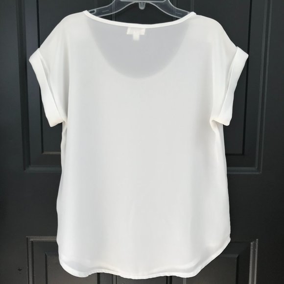 The Arte White Sailor Roll Sleeve Blouse Top, S - Picture 2 of 5